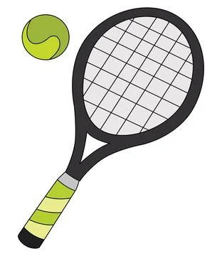 Tennis racket and ball vector illustration Stock Illustration