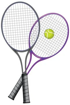 Tennis Racket with Ball Vector Illustrazione stock