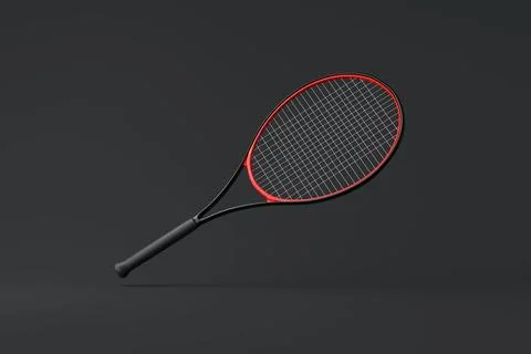 Tennis Racket on a black background Stock Illustration