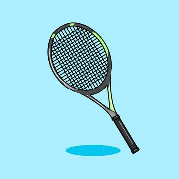 Tennis Racket on Blue Backdrop Vector Illustration Cartoon Design Stock Illustration