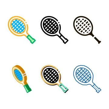 Tennis racket edition icon vector outline Illustrazione stock