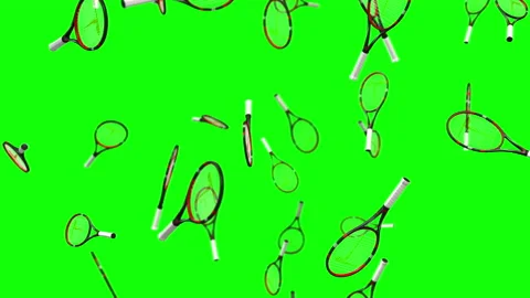 Tennis racket green screen loop animation Stock Footage 146051388