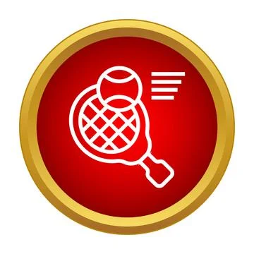 Tennis racket hitting ball with speed icon Stock Illustration