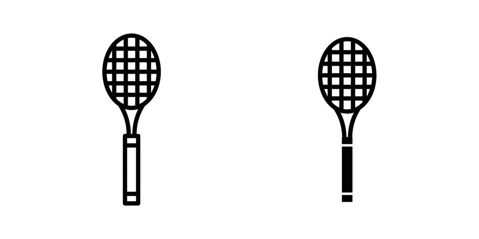 Tennis racket icon set. Vector EPS 10 Stock Illustration