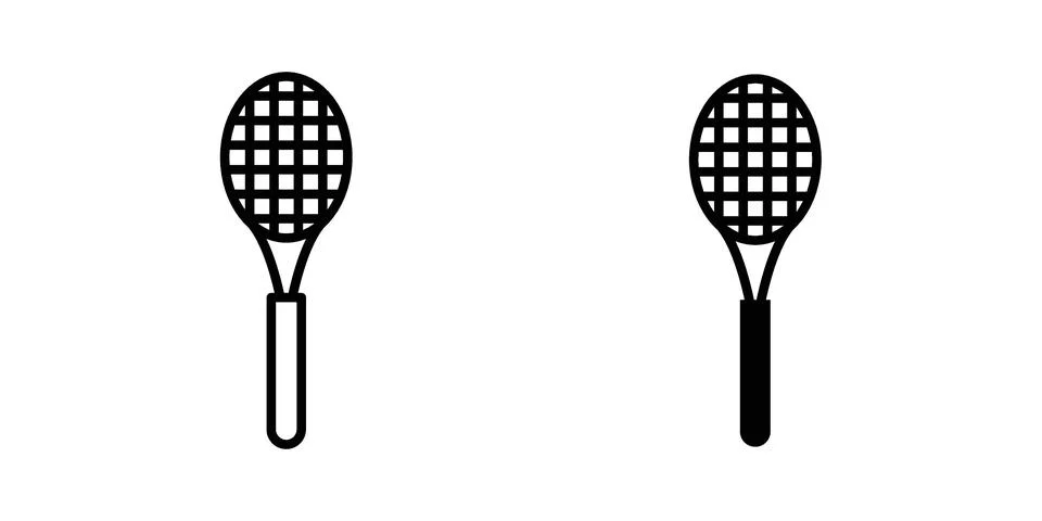 Tennis racket icon set. Vector EPS 10 Stock Illustration