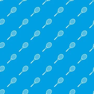 Tennis racket pattern vector seamless blue Stock Illustration