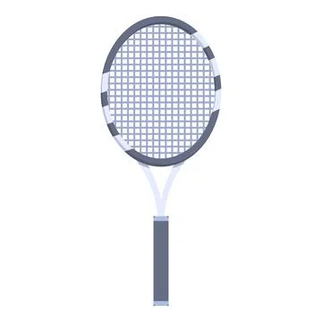 Tennis racket standing up with strings and handle on white Illustrazione stock