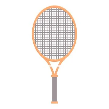 Tennis racket standing up with strings and handle isolated Stock Illustration