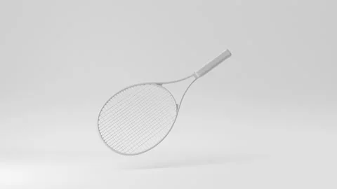 Tennis racket with white background. 3d render, 3d illustration. Stock Footage 168721437