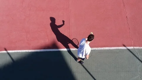 Tennis Serve from Above Video stock 88145366