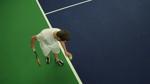 Tennis Serving Stock Footage 32135617