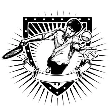 Tennis shield Stock Illustration