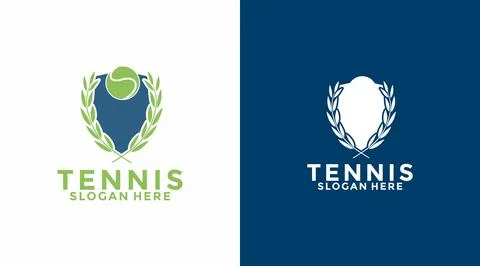 Tennis Shield logo design vector, Tennis Sport Club Logo Designs Template Stock Illustration