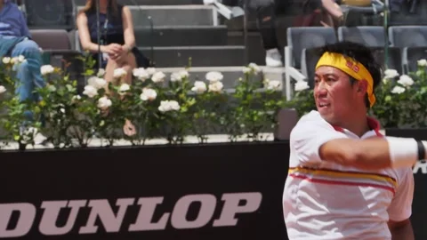 Tennis Slow Motion 150fps Asian professional player Rome Italy IBI19 Stock Footage
