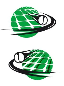 Tennis sports elements Stock Illustration