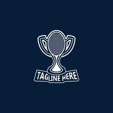 Tennis trophy logo design vector Stock Illustration