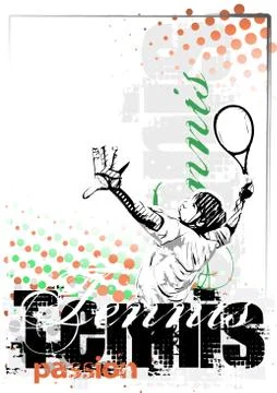 Tennis vector poster background Stock Illustration