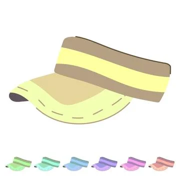 Tennis visor cap vector cartoon graphic Stock Illustration