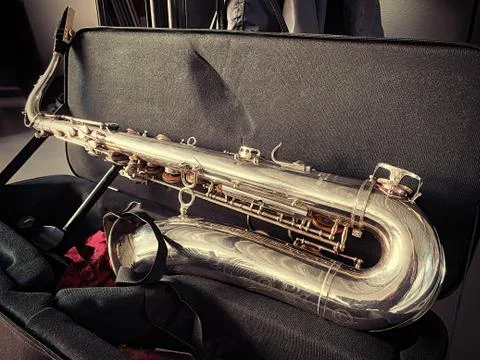Tenor Saxophone In a Case Foto stock