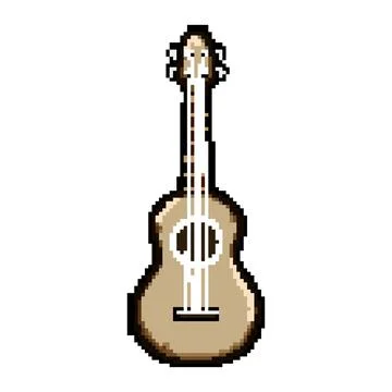 Tenor ukulele pixel art vector illustration Stock Illustration