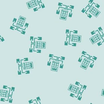 Tens electrotherapy device glyph vector seamless pattern 스톡 일러스트