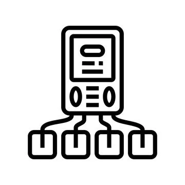 Tens electrotherapy device line icon vector illustration Stock Illustration