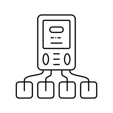 Tens electrotherapy device line icon vector illustration Stock Illustration