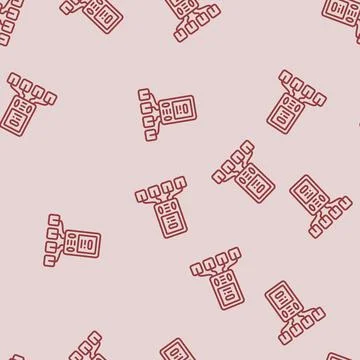 Tens electrotherapy device line seamless pattern Illustrazione stock