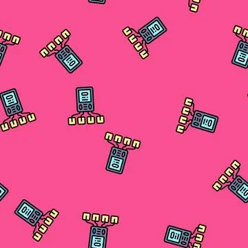 Tens electrotherapy device vector seamless pattern Stock Illustration