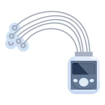 Tens unit delivering electrical impulses for pain relief therapy Stock Illustration