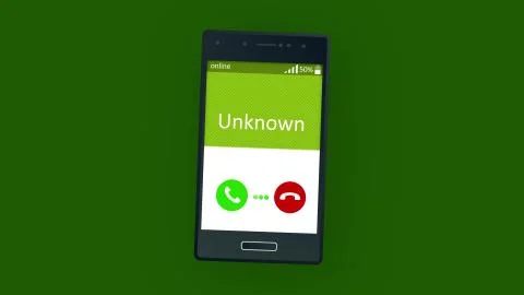 Tense 3d rendering of an abstract phone calling, where the cell phone has Unk Stock Illustration