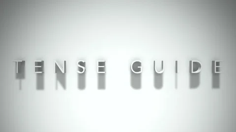 Tense guide 3D title animation with shadows on a white background Stock Footage 297383886