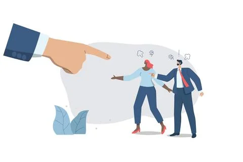 Tensed argument of angry employees. different thought, disagreement or oppo.. Illustrazione stock