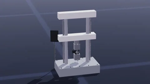 Tensile tester materials 3d loop 3D animation seamless loop Vidéo 341781733