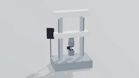 Tensile tester materials 3d loop white background 3D animation seamless loop Vídeo Stock 341849705