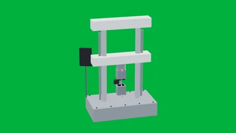 Tensile tester materials 3d loop green screen Vídeos de archivo 342914537