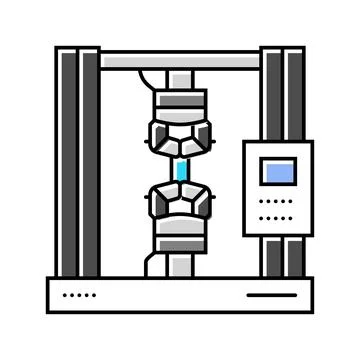 Tensile testing materials engineering color icon vector illustration イラスト素材