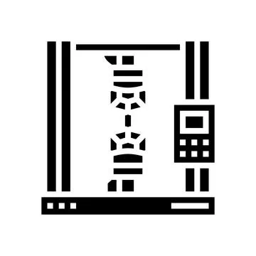 Tensile testing materials engineering glyph icon vector illustration Illustrazione stock