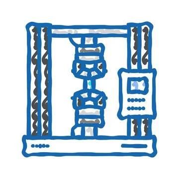 Tensile testing materials engineering icon doodle illustration イラスト素材