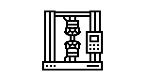 Tensile testing materials engineering line icon animation Video stock 326132348