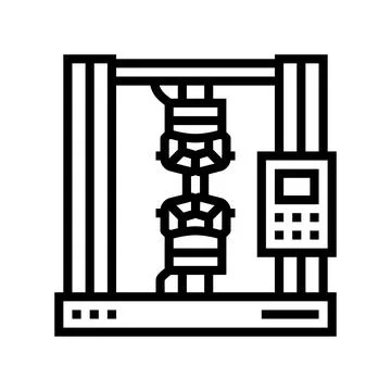 Tensile testing materials engineering line icon vector illustration イラスト素材