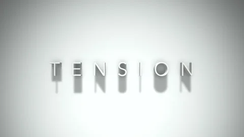 Tension 3D title animation with shadows on a white background Stock Footage 296496305