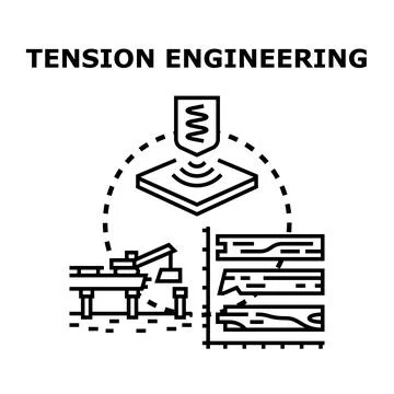 Tension engineering building structures strength testing concept イラスト素材