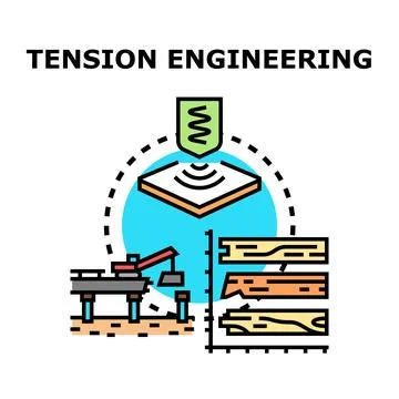 Tension engineering building structures strength testing concept Stock Illustration