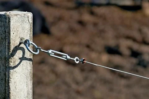 Tension hook with wire rope Stock Photos