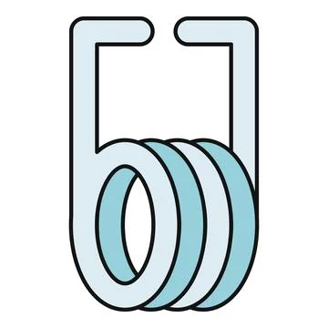 Tension spring mechanical component flat design illustration Stock Illustration