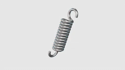 Tension Spring Rotating on a Transparent Background. Seamless Loop. Metal. 4K Stock Footage 295366695
