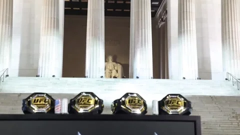 Tensions flare between Topuria, Gaethje ahead of White House bout, United States Stock Footage 337569536