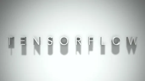 TensorFlow 3D title animation with shadows on a white background Stock Footage 296718708