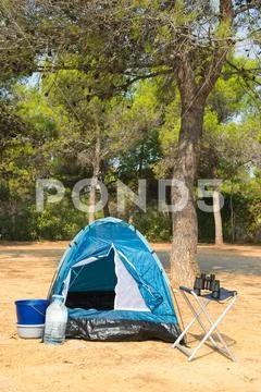 Tent for adventure camping Stock Photos